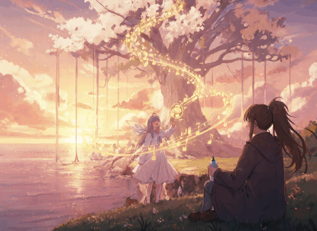 『異界の月のソプラニスタ』の挿絵。創作ファンタジー小説