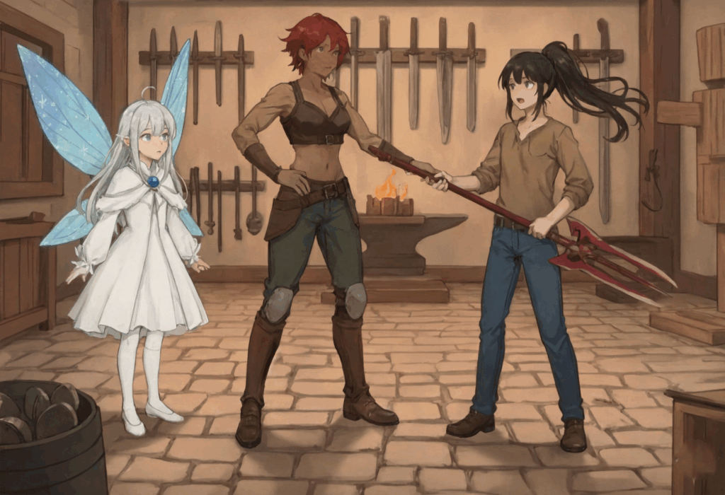 『異界の月のソプラニスタ』の挿絵。創作ファンタジー小説