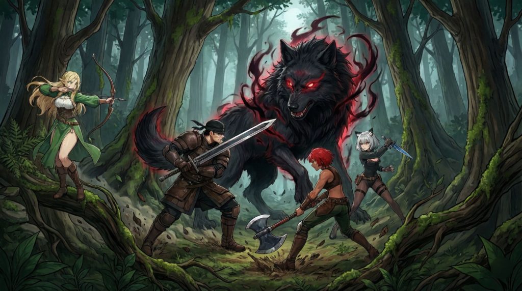 『異界の月のソプラニスタ』の挿絵。創作ファンタジー小説