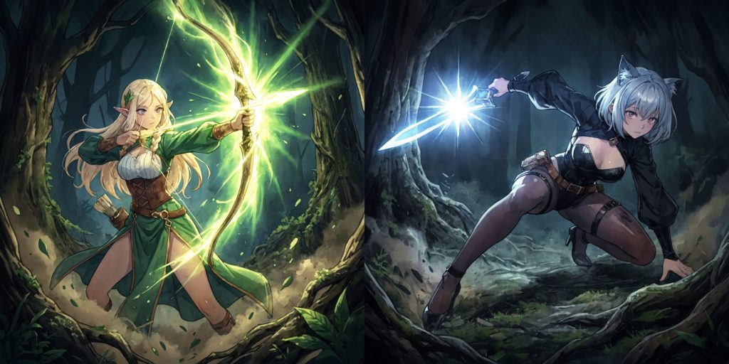 『異界の月のソプラニスタ』の挿絵。創作ファンタジー小説