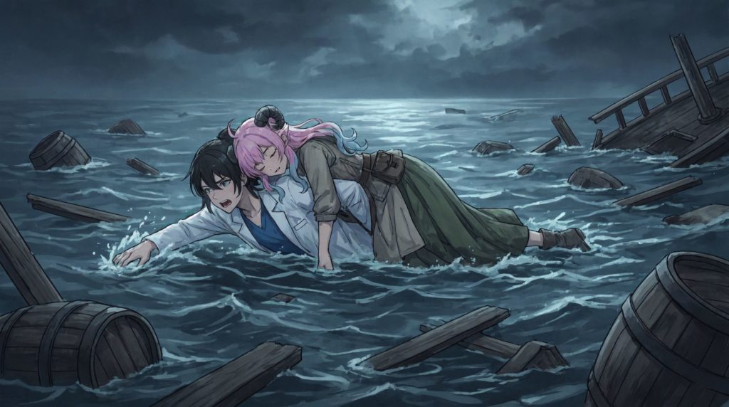 『異界の月のソプラニスタ』の挿絵。創作ファンタジー小説