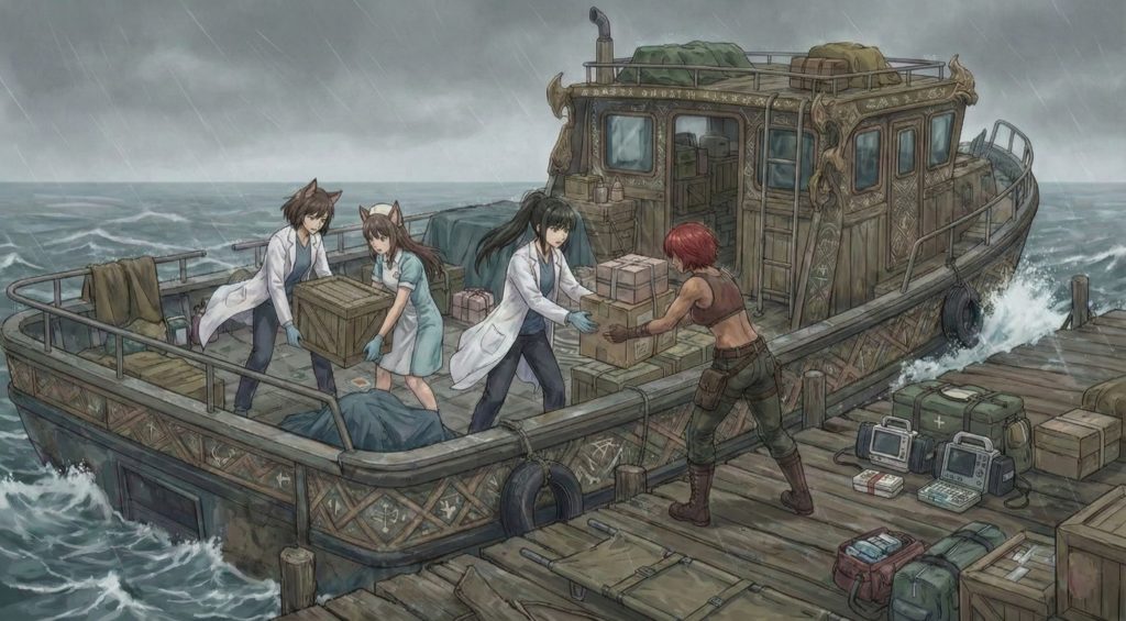 『異界の月のソプラニスタ』の挿絵。創作ファンタジー小説